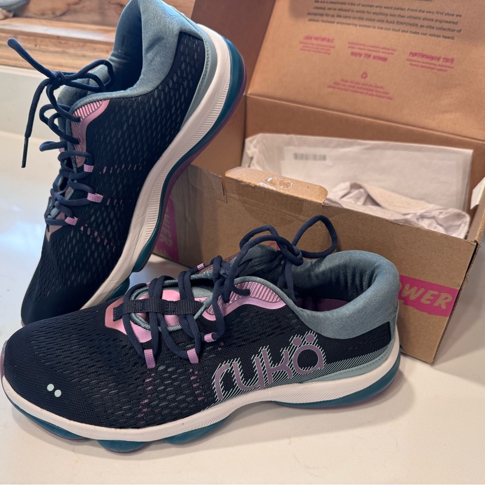 Ryka Women's Navy Blue and Pink Athletic Shoes NIB Size 9.5 - Picture 2 of 6